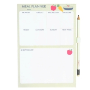 Meal Planner notepad with pencil. Plan your weekly meals.