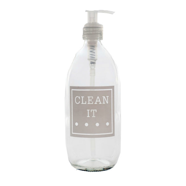clean it glass pump bottle