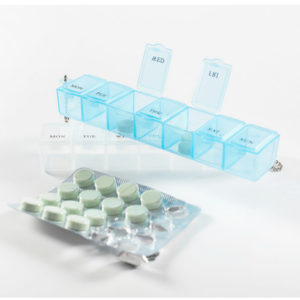 weekly pill sorter organiser medications bathroom