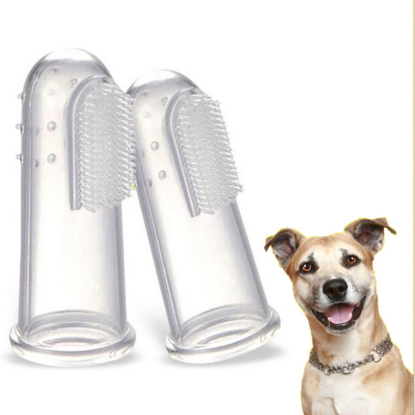 Soft Silicone Pet Toothbrush dog cat clean teeth hygiene