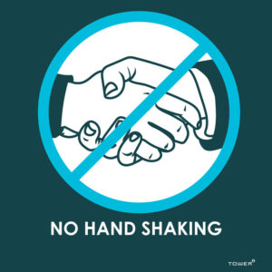 No Hand Shaking ABS Sign