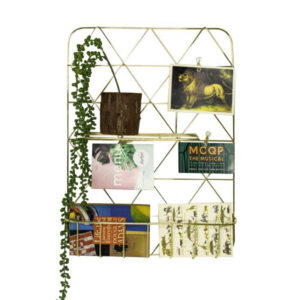 Steel Geometric Grid Board with Shelf & Clips